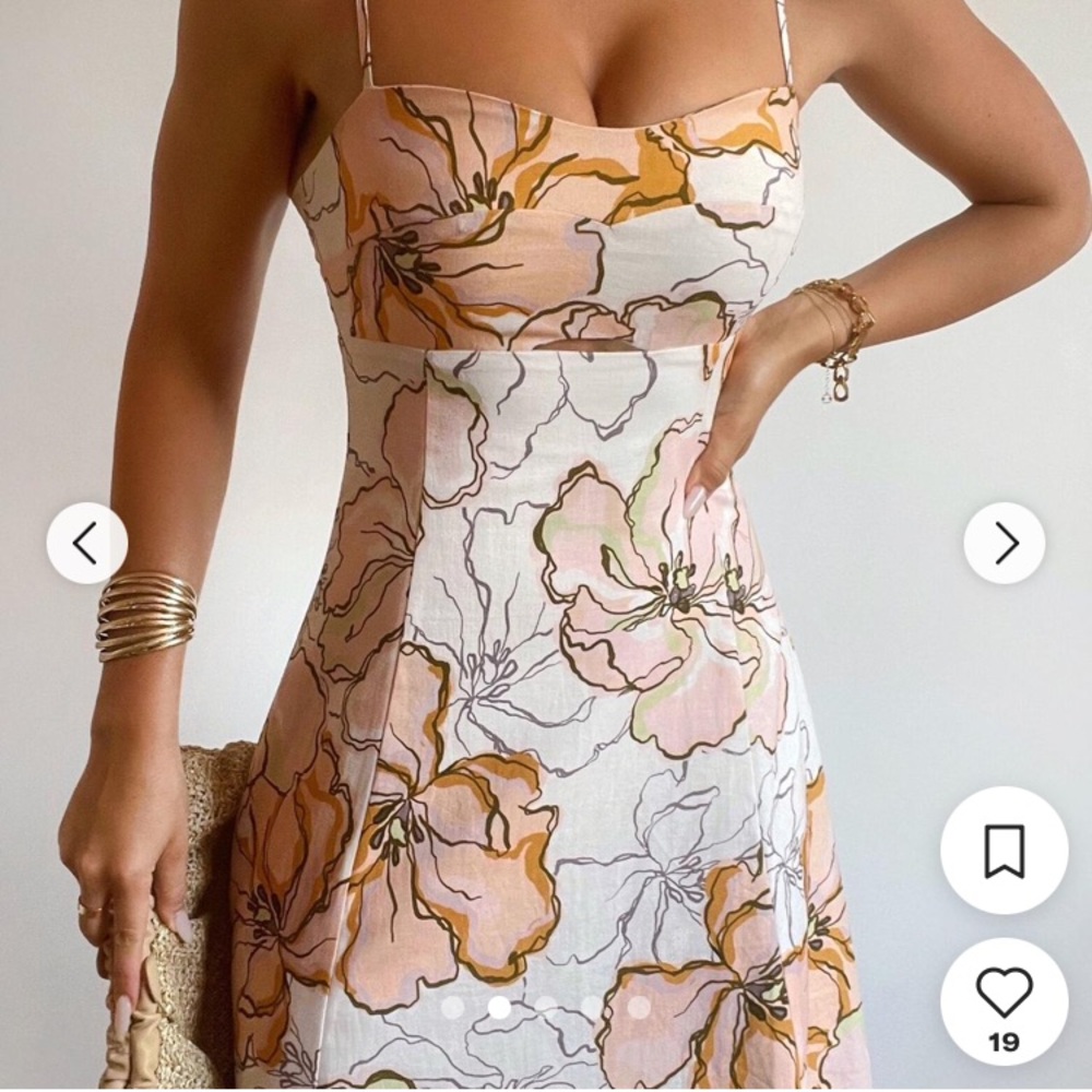 Nwt AMALIE carietta midi Linen blend showpo dress - Picture 5 of 14